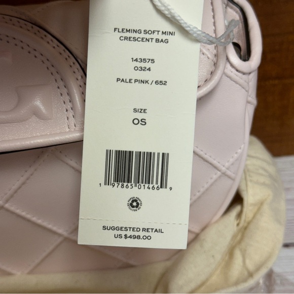 Tory Burch Mini Fleming Soft Crescent Shoulder Bag - Pale Pink - Picture 8 of 8